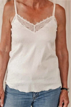 Débardeur Fine Bretelle Ivoire Agatha Satin