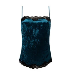 Caraco Velours En Fête Bleu Canard