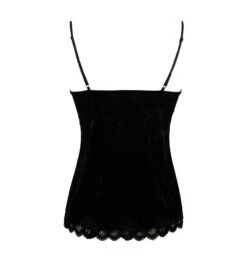 Caraco Velours En Fête Noir -Lingerie Sensuel Boutique Topafinesbretellesvelournoirdebardeurantigel 1