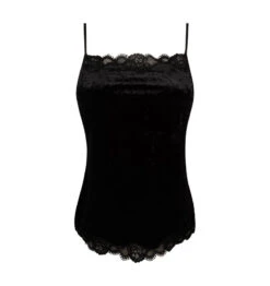 Caraco Velours En Fête Noir -Lingerie Sensuel Boutique Topafinesbretellesvelournoirdebardeurantigel