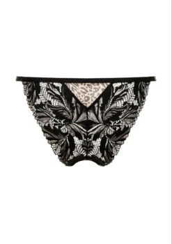 Culotte Caresse Féline -Lingerie Sensuel Boutique atelier amour culotte caresse feline noir dentelle