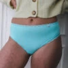 Slip Haut Coton Turquoise Petits Losanges