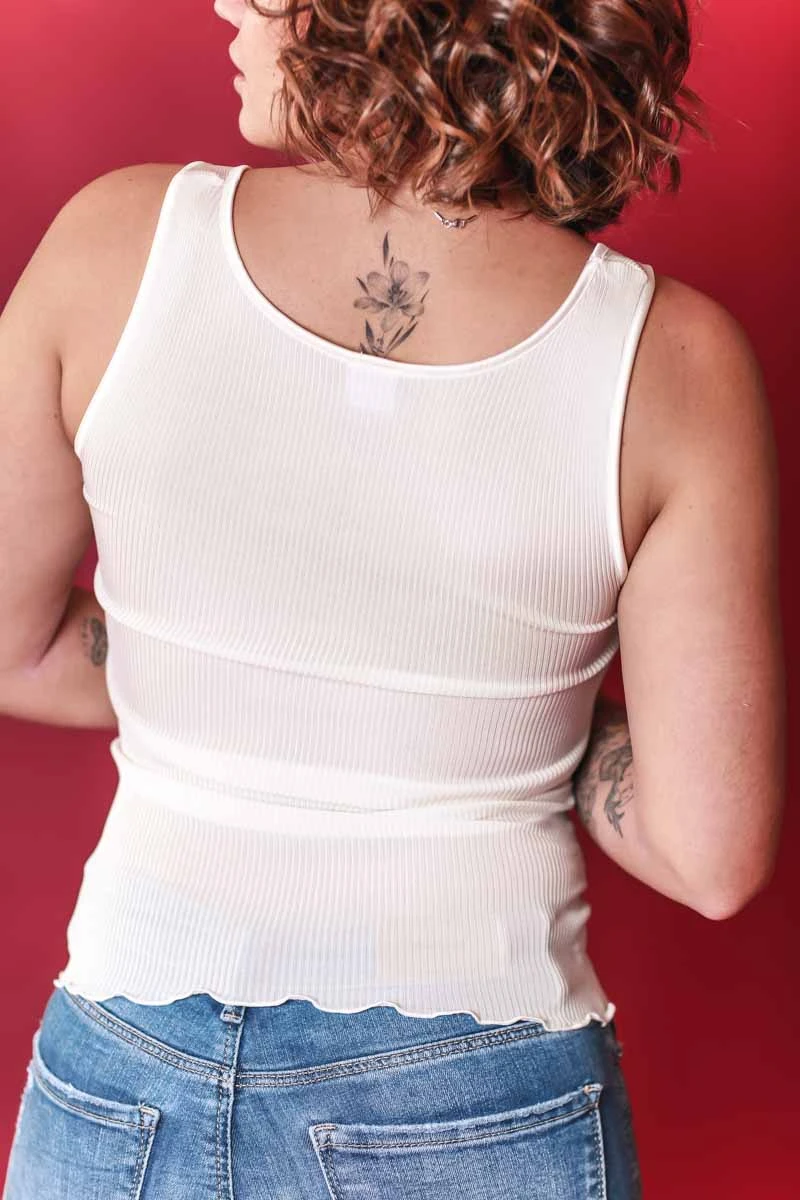 Top Sans Manche 100% Soie Ivoire 2 Top Sans Manche 100% Soie Ivoire – Image 2