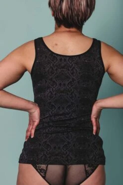 Débardeur Sans Manche Noir Fantaisie -Lingerie Sensuel Boutique debardeurmicrofibreavet noir 1