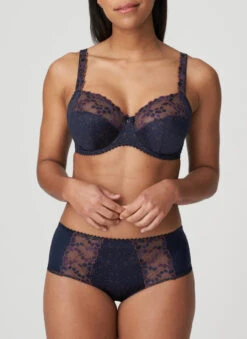 PRIMA DONNA Slip Taille Haute Hyde Park Velvel Bleu -Lingerie Sensuel Boutique lingerieprimadonnahydeparkvelvetbleu