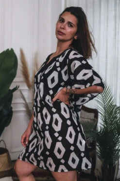 Poncho De Plage Noir Lydia