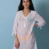 Robe De Plage Blanc Transparent Bohème