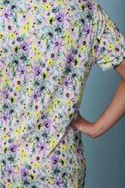 Robe De Plage Fleurie Manche Courte Viva -Lingerie Sensuel Boutique robedeplagemanchecourtefleurie 2