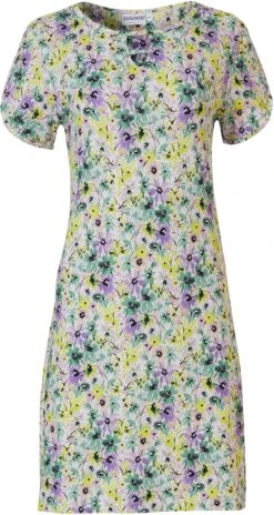 Robe De Plage Fleurie Manche Courte Viva -Lingerie Sensuel Boutique robedeplagemanchecourtefleurieviva