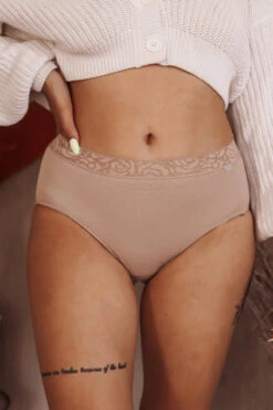 Culotte Haute Coton Couleur Chair