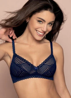 Soutien-gorge Sans Armature Tressage Graphic Marine