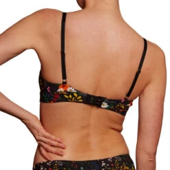 Soutien-gorge Triangle Sans Armature Fleurette -Lingerie Sensuel Boutique soutien gorge triangle sans armature coton triangle fleurette noir esquisse2