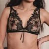 Soutien-gorge Sans Armature Noir Bouquet De Fleur