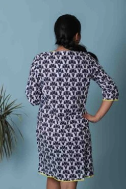 Robe De Plage En Voile De Coton Lina -Lingerie Sensuel Boutique tuniquebleumarinedeplagepastunette 3